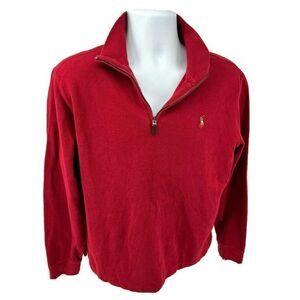 Polo Ralph Lauren Estate Rib Sweater Red 1/4 Zip Pullover